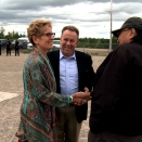 Ontario Premiere Katherine Wynne meets Chief Eli Moonias in Marten Falls, Ontario.